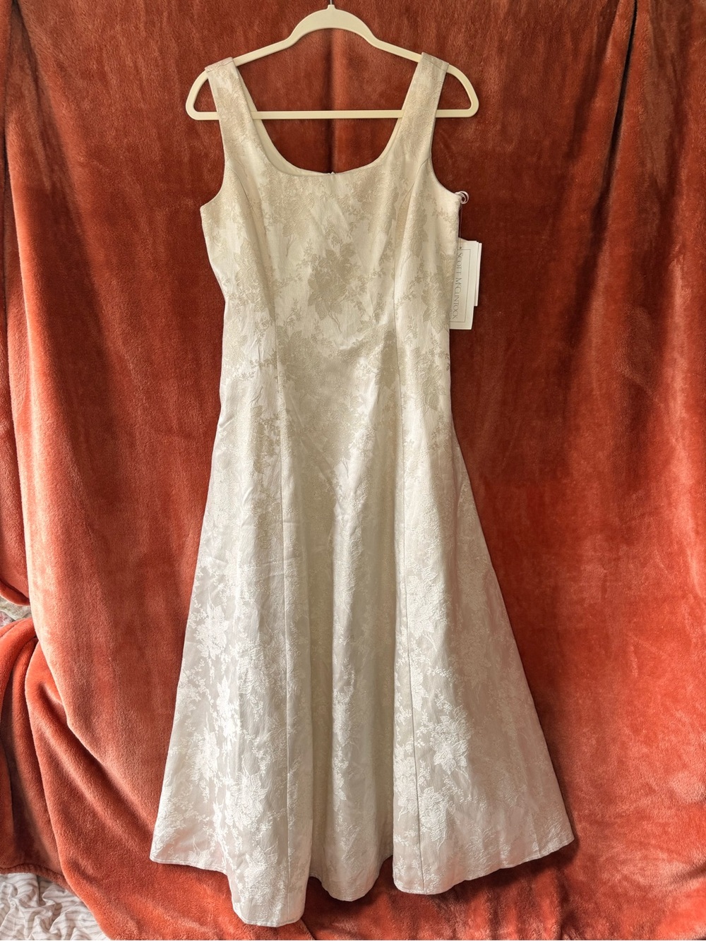 Scott McClintock Ivory Floral Brocade A-Line Wedding Dress
